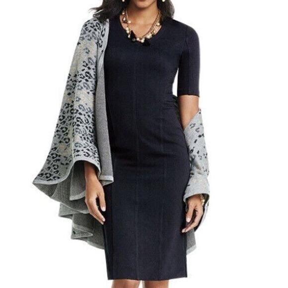 CAbi Dresses & Skirts - CABI Size 6 Clair Black Ponte Knit Midi Sheath Dress #3101 V-Neck Work Career